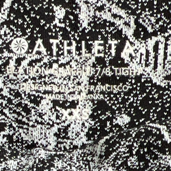 Athleta Elation 7/8 Print Leggings Graffiti Print XXS - Picture 7 of 7